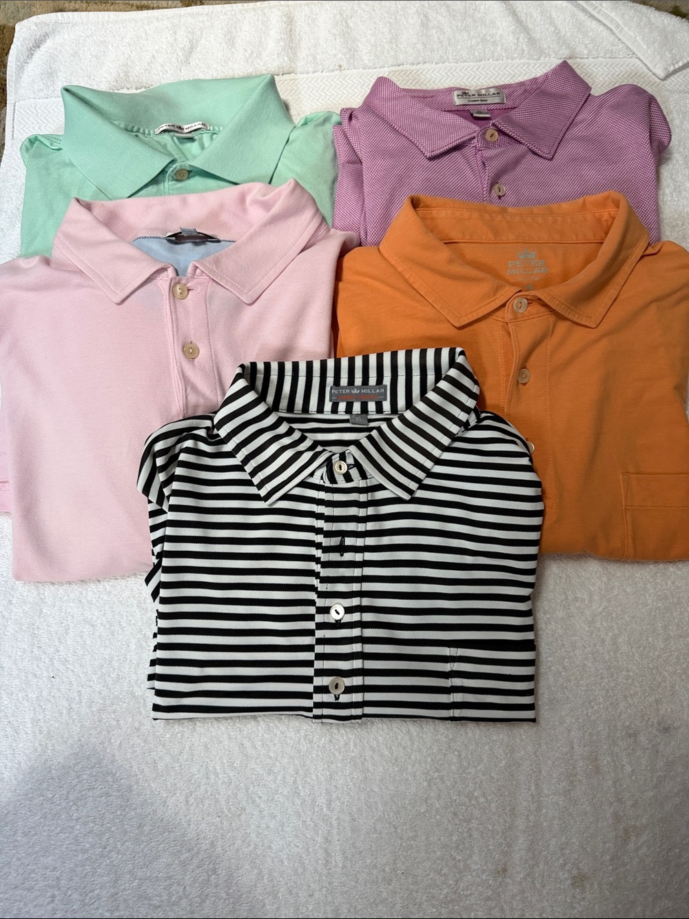5 men’s XL shirts.   Peter Millar.